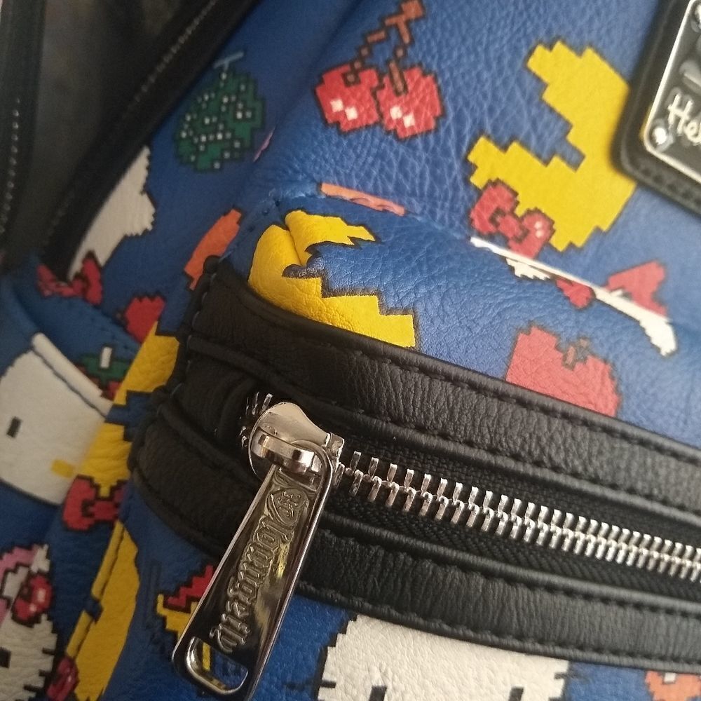 Loungefly Loves Hello Kitty Pac-Man Mini Backpack and Pink Pac-Man Coin Pouch - Picture 6 of 8
